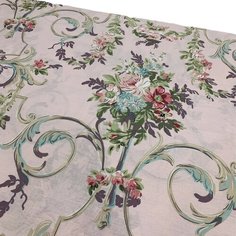 Ткань - Поплин "Греческий букет розовый" широкий 240см для постельного белья, одежды, рукоделия и творчества, 0,5 метра Other