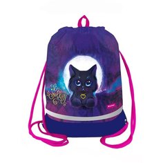 Berlingo Мешок для обуви 1 отделение Berlingo "Jolly kitty", 400*480мм, расширяющееся дно, светоотражающая лента, карман на молнии