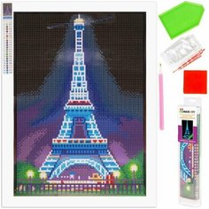 Картина Стразами на Холсте Светится в Темноте Эйфелева Башня 25х35см MA-KN0101-5 Maxi Art