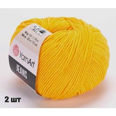 Пряжа YarnArt Jeans Ярнарт джинс Желтый (35) 2 мотка 50 г/160 м (45% акрил 55 хлопок)