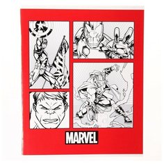Тетрадь 48 листов в клетку, картонная обложка, Мстители 7580806 Marvel