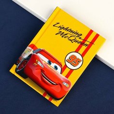 Блокнот А7, 64 листа, в твёрдой обложке, Тачки Disney