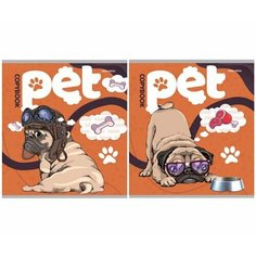 Тетрадь 96 л. Проф-Пресс спираль "потешные мопсы" цвет. мелов. обл. 96-3122 (6/48)