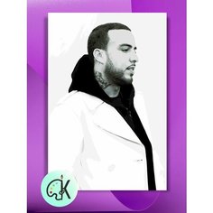 Картина по номерам на холсте French Montana ЧБ 2, 40 х 60 см КУЛЬТУРА ЦВЕТА