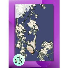 Картина по номерам на холсте Сакура и птица, 40 х 60 см КУЛЬТУРА ЦВЕТА