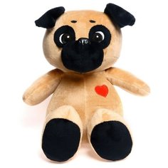 Мягкая игрушка «Собака Мопс», с сердечком на груди, 25 см Pomposhki