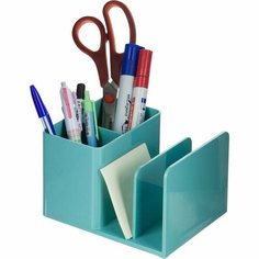 Подставка для канцелярских принадлежностей Deli NuSign, 4 отделения, синяя