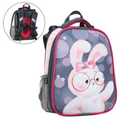 Рюкзак каркасный 38 х 30 х 16 см, эргономичная спинка, Calligrata Probag "Зайчик" (школьный, с ситемой роста)