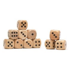 Кости игральные, 2.5 х 2.5 см, фасовка 100 шт, деревянные NO Name