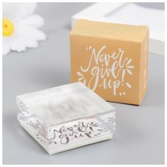 Печать акрил "Никогда не сдавайся" 4х4х2 см Noname