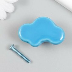 Ручка для шкатулки керамика, металл "Машинка" голубая 3,2х4,8х2,2 см Made in China