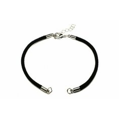 Основа для браслета Шнур с карабином 20см, толщина 3мм, удлинитель 3,5см, ячейка 5х4мм, цвет черный/платина, нейлон/латунь, 16-113, 1шт Мелодия бисера