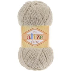 Пряжа Alize Softy серо-бежевый (115), 100%микрополиэстер, 115м, 50г, 5шт