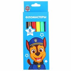 Фломастеры, 6 цветов, в картонной коробке, Россия