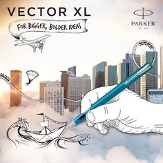 Ручка перьев. Parker Vector XL F21 (CW2159746) Teal CT M сталь нержавеющая подар. кор.