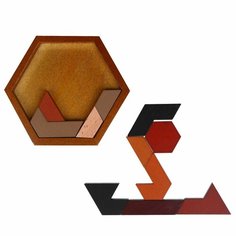Головоломка «Танграм в форме многоугольника» 12 × 12 × 1 см Россия