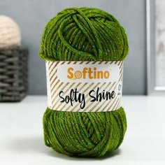 Пряжа 70% акрил, 30% шёлк "Softy Shine" 50 гр 85 м цвет 30 папоротник 7656199 Softino