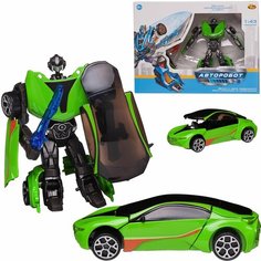 Робот-трансформер ABtoys "Авторобот", масштаб 1:43, зеленый, в коробке