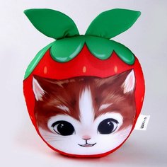 Антистресс подушка mni mnu "Котик клубничка" аниме, для детей