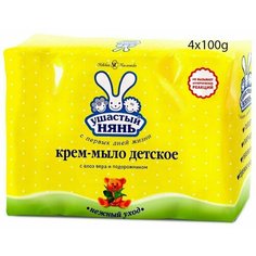 Ушастый нянь Крем мыло детское Алоэ 4х100