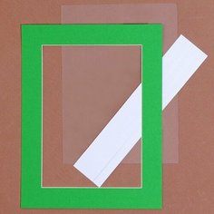 Паспарту размер рамки 21,5 × 16,5 см, прозрачный лист, клейкая лента, цвет зелёный No Brand