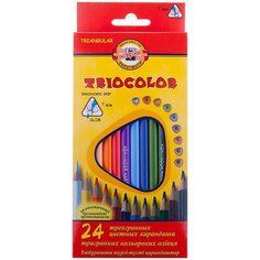 Карандаши цветные Koh-I-Noor "TrioColor", 24цв, трехгран, заточен, европодвес, 132770