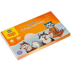 Комплект 10 шт, Пластилин Мульти-Пульти "Енот на Аляске", 18 цветов, 270г, со стеком, картон