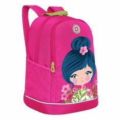 Рюкзак школьный для девочки подростка, с ортопедической спинкой, для средней школы, GRIZZLY (розовый)