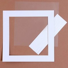 Паспарту размер рамки 20 × 20, прозрачный лист, клейкая лента, цвет белый NO Name