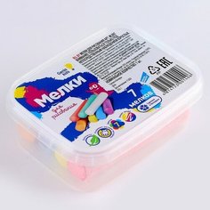 Мелки для рисования, 7 разноцветных толстых мелков Genio Kids