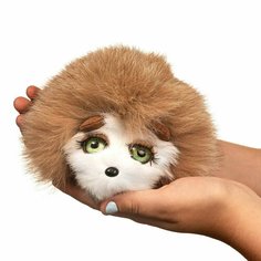 Мягкая игрушка ежик из натурального меха песца и кролика рекс бежевый Holich Toys