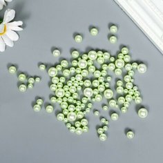 Декор для творчества пластик "Шарики. Светлая зелень" d 1,5-8 мм, набор 10 гр Нет бренда