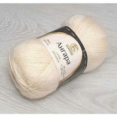 Пряжа Камтекс Ангара экрю (080), 35%мохер/15%шерсть/50%акрил, 250м, 100г, 2шт