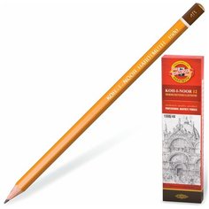 Карандаш чернографитный KOH-I-NOOR 1500, 1 шт, 4B, корпус желтый, заточенный, 150004B01170RU В комплекте: 12шт.