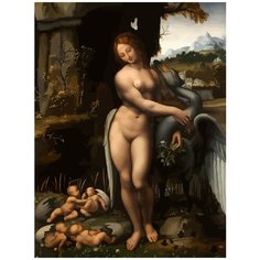 Картина по номерам на холсте Леда и Лебедь 5004 30x40