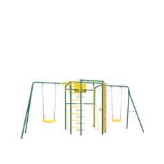 «УДСК-7.3 Атлет-К2» Rokids, ступени: противоскользящие, качели: лодочка пластик, цвет: зелено-желтый
