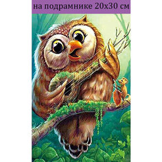 Алмазная мозаика на подрамнике 20х30 Филин, алмазная живопись 30х20, 30*20, Наборы с круглыми стразами полная выкладка Стиль для Дома