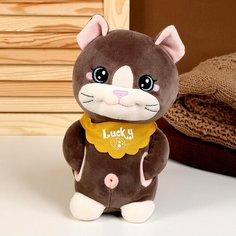 Мягкая игрушка «Кот», с карманами, 24 см, цвет коричневый Россия