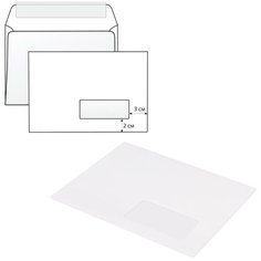 Конверты С5 (162х229 мм) правое окно, отрывная лента, 80 г/м2, комплект 1000 шт. Ряжская печатная фабрика