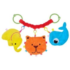 Растяжка - погремушка мягкая на кроватку/коляску «Давай играть», р-р 28 - 49 см.