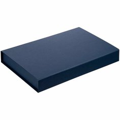Коробка Silk с ложементом под ежедневник 13x21 см и ручку, синяя, 27х18х3,5 см, переплетный картон Нет бренда