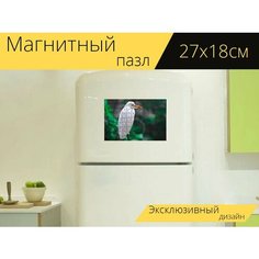 Магнитный пазл "Птица, кран, природа" на холодильник 27 x 18 см. Lots Prints