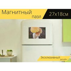 Магнитный пазл "Гриб, грибок, природа" на холодильник 27 x 18 см. Lots Prints