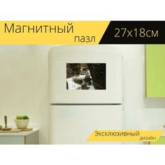 Магнитный пазл "Поток, гонки, электричество" на холодильник 27 x 18 см. Lots Prints