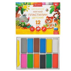 Пластилин 12 цветов 180 грамм (GLOBUS) классический повышенной мягкости арт ПЛ12Д. Количество в наборе 6 шт. Глобус