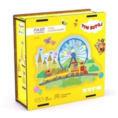 Деревянный фигурный пазл Три кота «Парк развлечений» Zufa