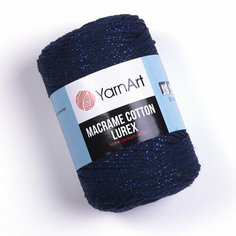 Пряжа YarnArt "Macrame cotton Lurex" 250гр 205м (75% хлопок, 13% полиэстер, 12% металлик), цвет: 740 т. синий/василек 3 шт