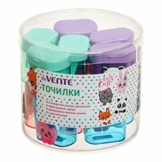 Точилка 2 отверстия с контейнером дизайн deVENTE. 100% Cute микс*4 цвета в пл. тубе 8031104 7601801