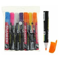 Набор меловых маркеров для стекла, 7 цветов, LED Noname