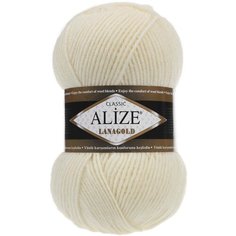 Пряжа Alize Lanagold кремовый (1), 51%акрил/49%шерсть, 240м, 100г, 5шт